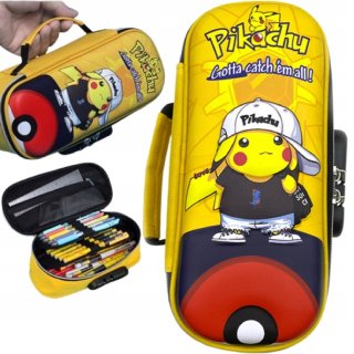 Rozšíriteľné puzdro na ceruzku, priestranné, Pikachu, Pokémon, 3D veľkonočná tlač